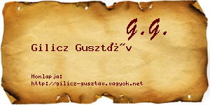 Gilicz Gusztáv névjegykártya